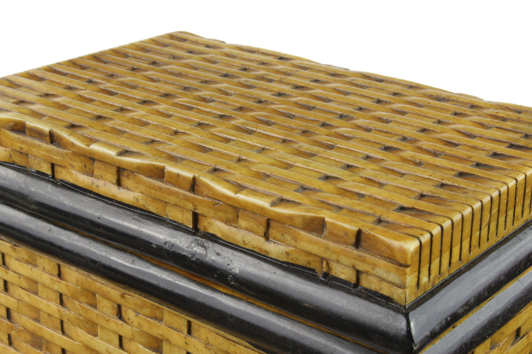 Wicker Weave - Soapstone Trinket Decor Box - Niger Bend