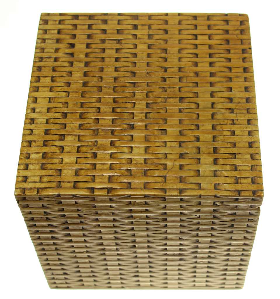 Wicker Weave Soapstone Trinket Decor Box - Niger Bend
