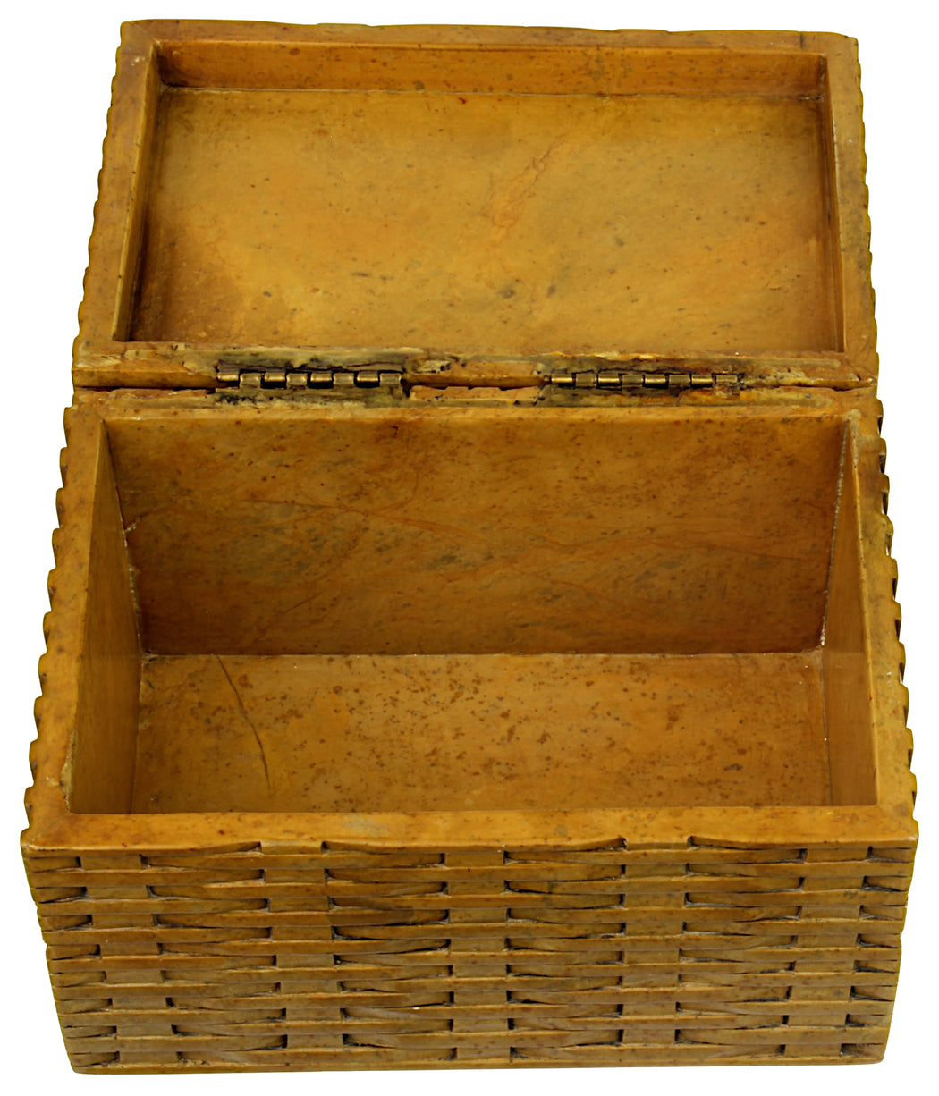 Wicker Weave - Soapstone Trinket Decor Box - Niger Bend