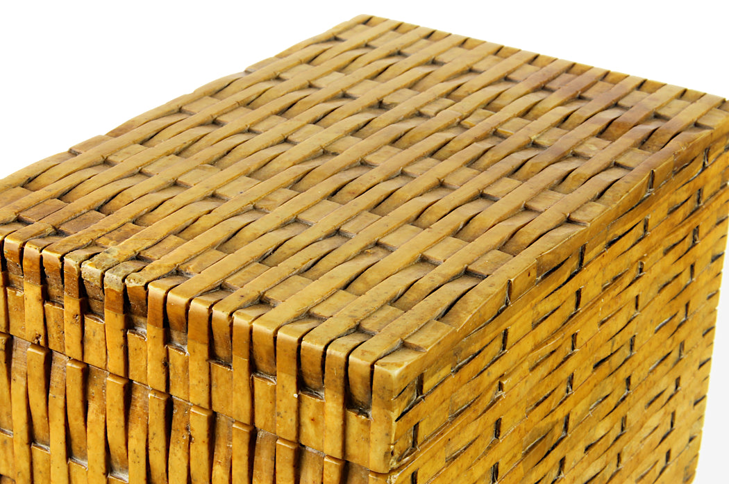 Wicker Weave - Soapstone Trinket Decor Box - Niger Bend