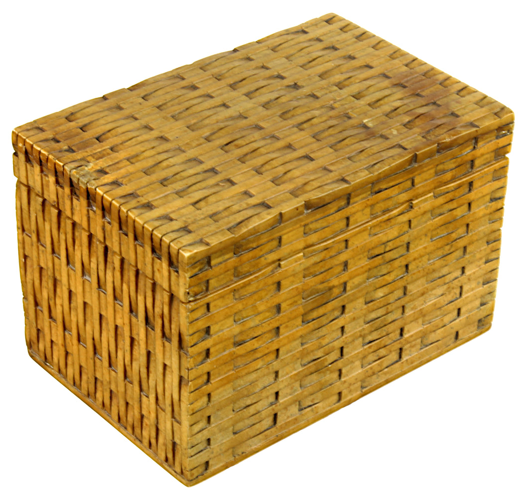 Wicker Weave - Soapstone Trinket Decor Box - Niger Bend