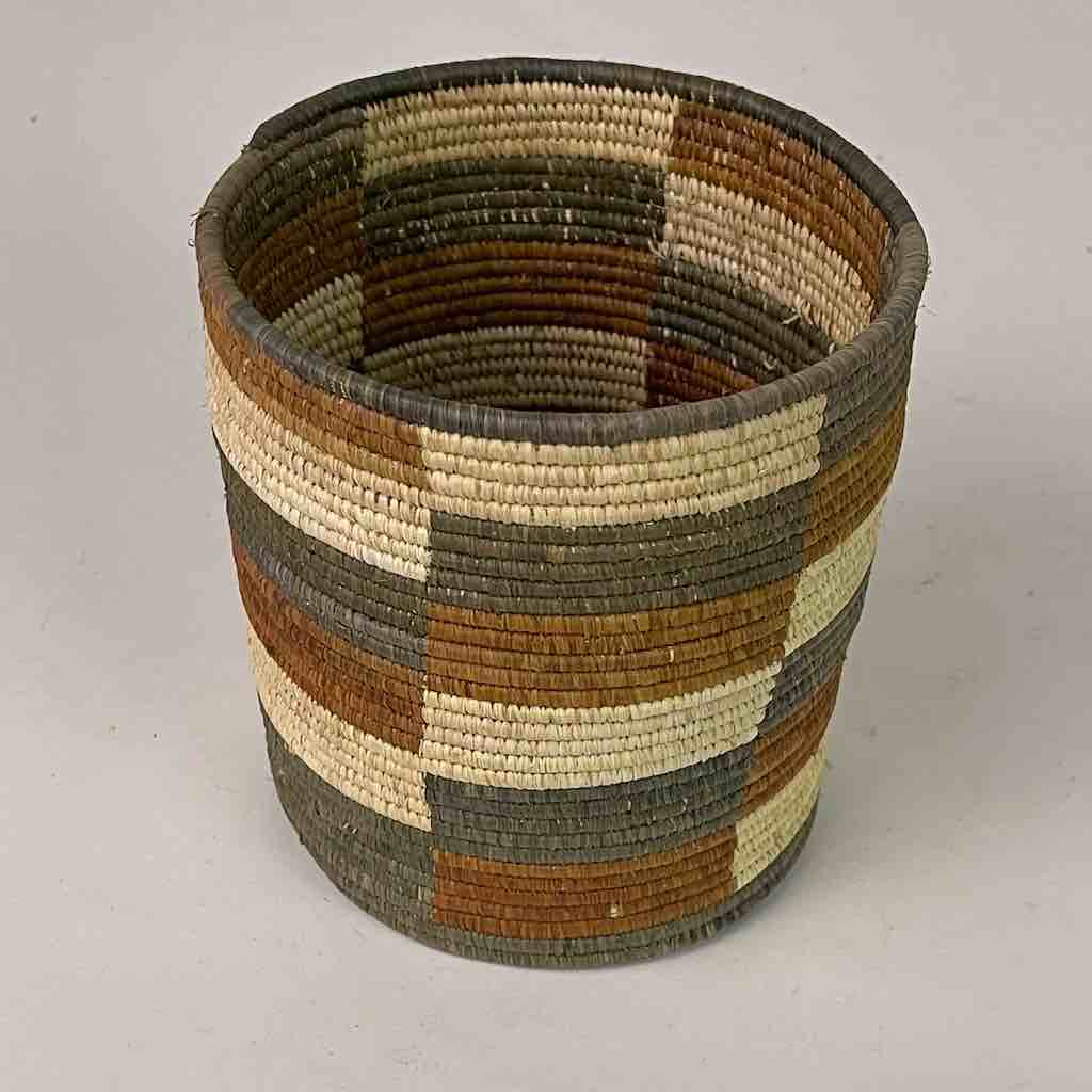 5 5/8 x 5” checkerboard cylinder Batwa basket