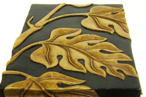 Monstera Leaf Design - Rectangular Soapstone Trinket Decor Box