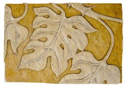 Monstera Leaf Design - Rectangular Soapstone Trinket Decor Box