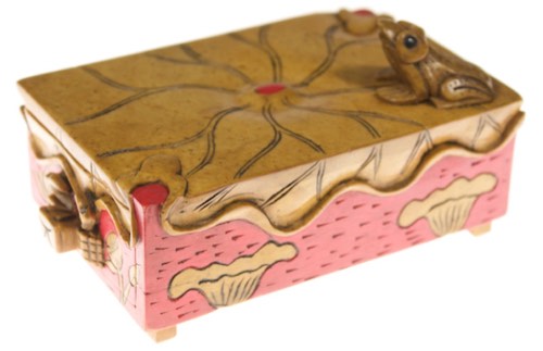 Frog on Lily Pad Design - Drawer Soapstone Trinket Decor Box