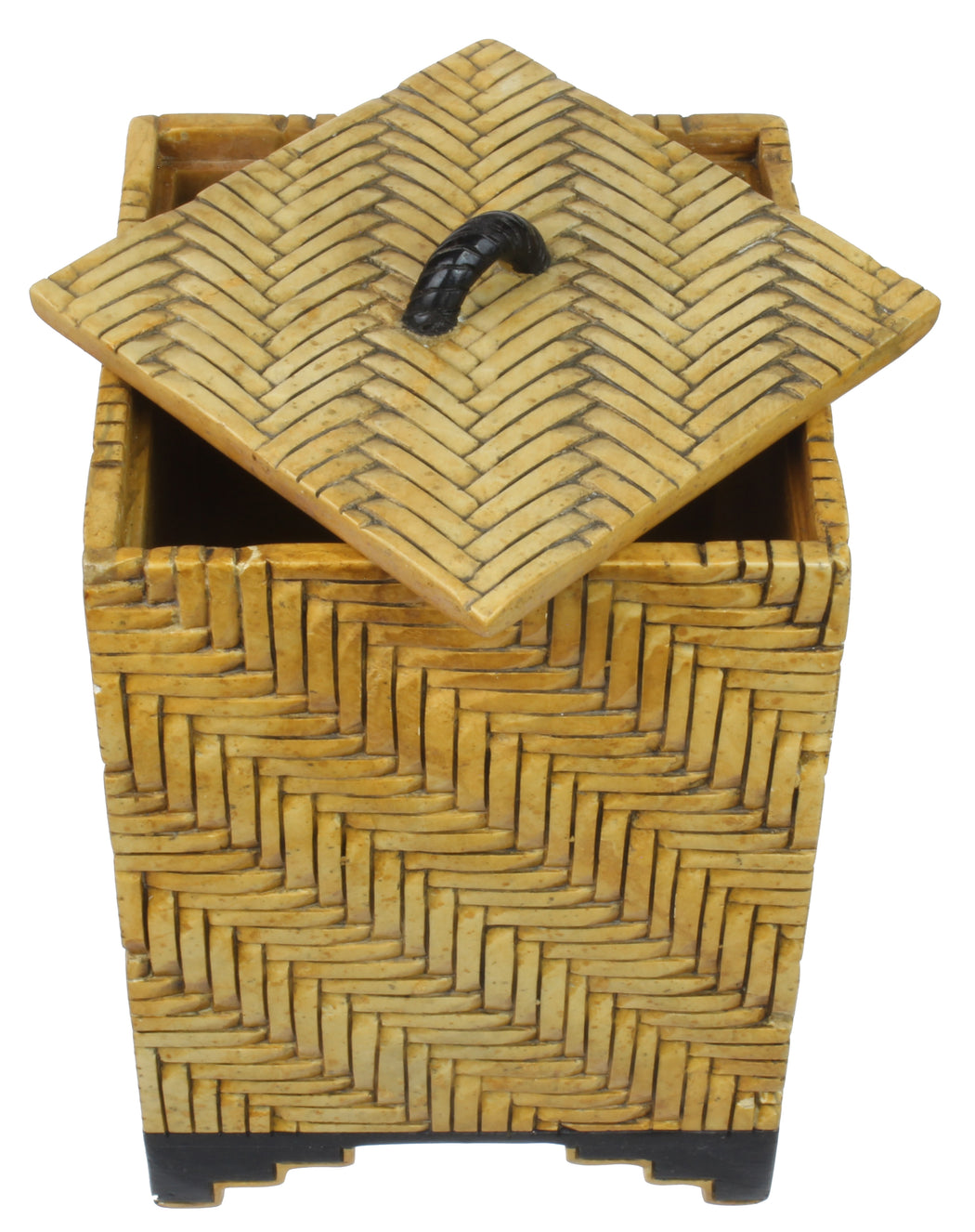 Twill Weave - Soapstone Trinket Decor Lidded Box - Niger Bend