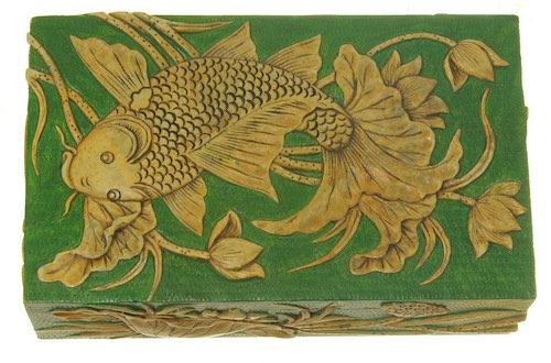 Carp Design - Large Rectangle Soapstone Trinket Decor Box