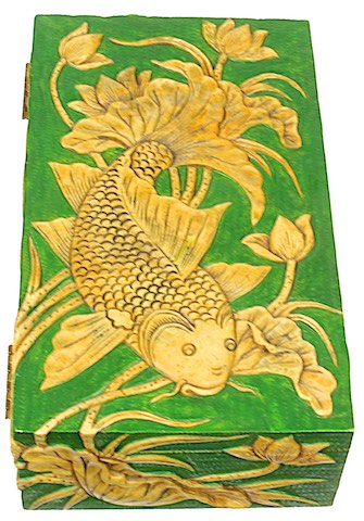Carp Design - Large Rectangle Soapstone Trinket Decor Box