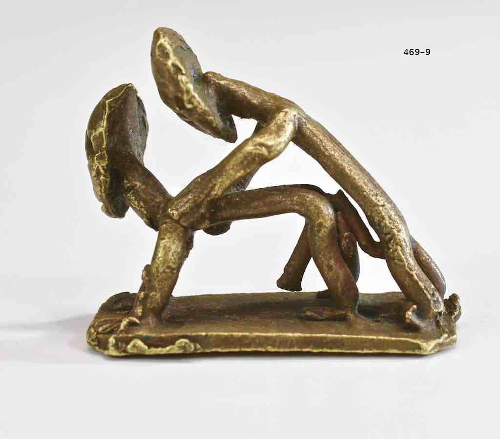 Small gay 2-man Akan goldweight from Ghana