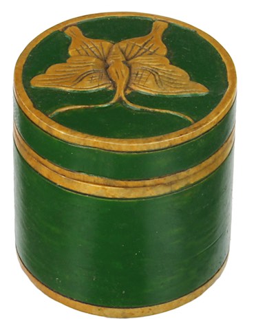 Butterfly top - Small Cylinder Soapstone Trinket Decor Box