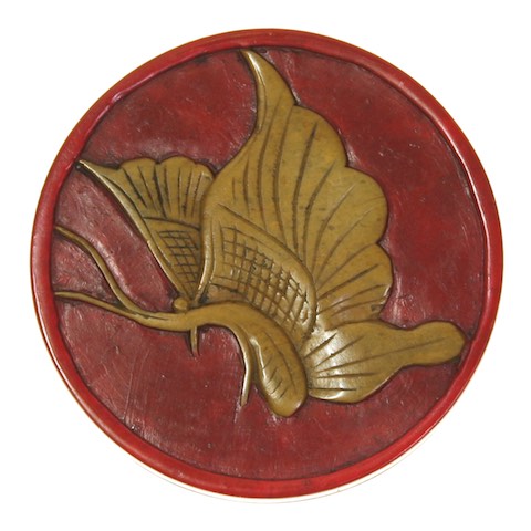 Butterfly top - Small Cylinder Soapstone Trinket Decor Box