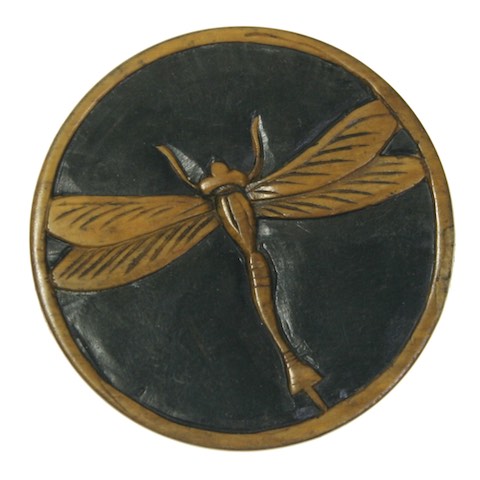 Dragonfly top - Small Cylinder Soapstone Trinket Decor Box