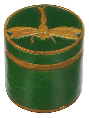 Dragonfly top - Small Cylinder Soapstone Trinket Decor Box