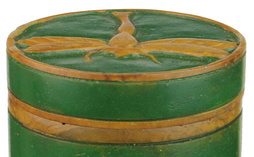 Dragonfly top - Small Cylinder Soapstone Trinket Decor Box