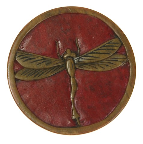 Dragonfly top - Small Cylinder Soapstone Trinket Decor Box