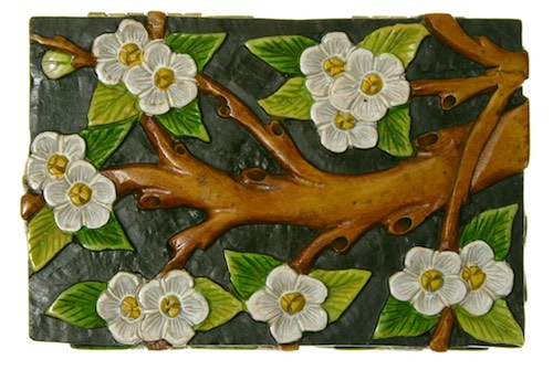 Flowering Tree Small Rectangle Soapstone Trinket Decor Box