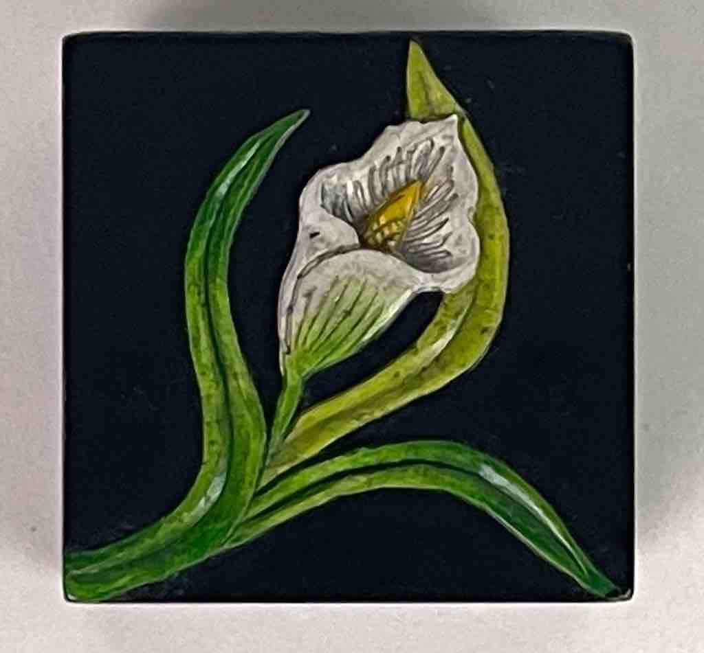 Orchid Design - Small Soapstone Trinket Decor Box - 6 Versions