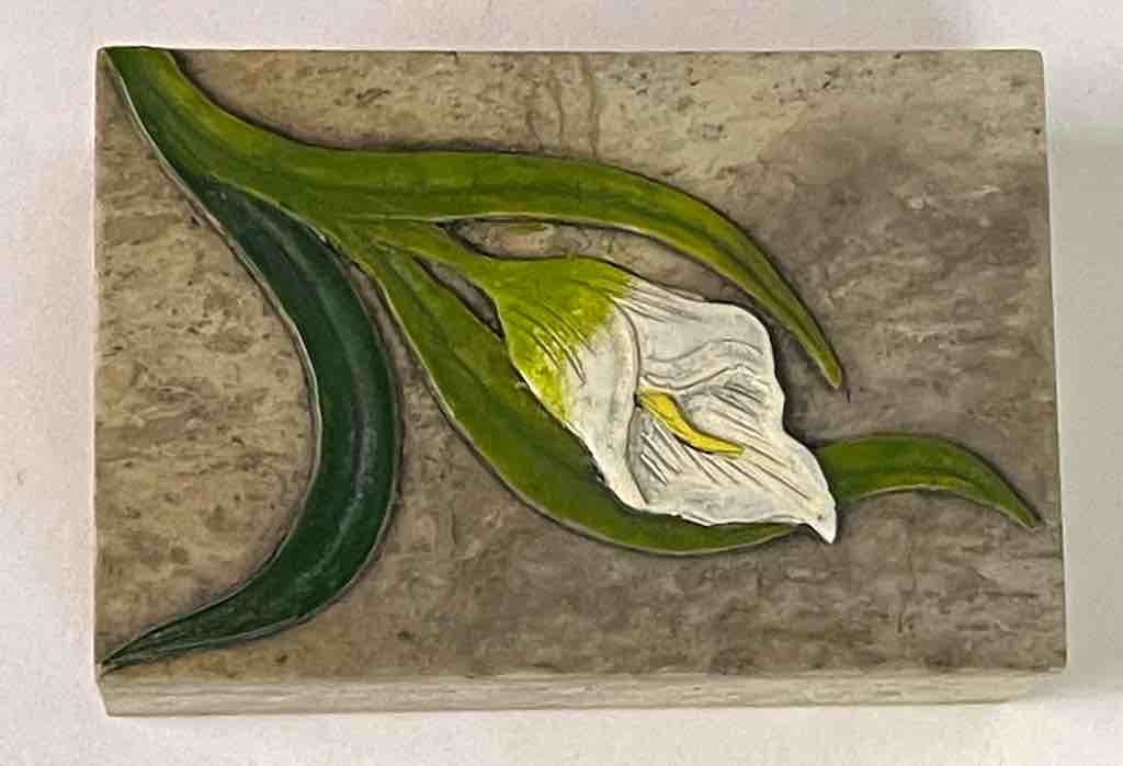 Orchid Design - Small Soapstone Trinket Decor Box - 6 Versions