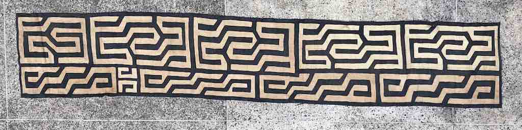 Kuba Cloth Long Raffia Textile | 122 x 21"