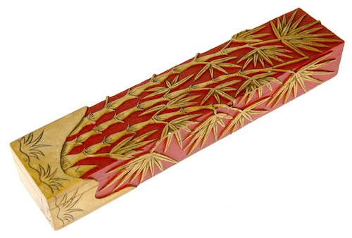 Long Bamboo Design Soapstone Trinket Decor Box