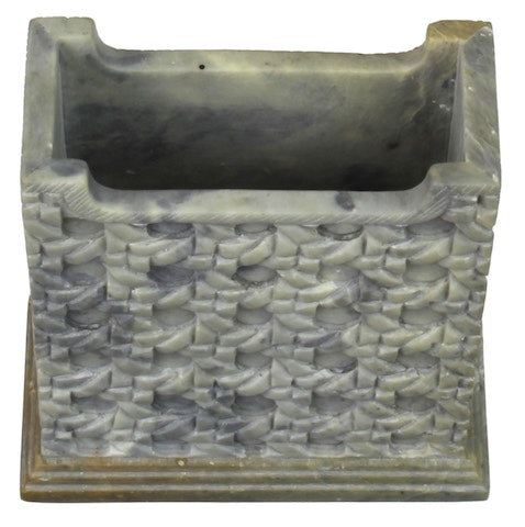 Basket Weave - Business Card Soapstone Decor Box Vase