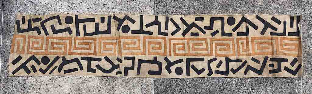 Kuba Cloth Long Raffia Textile | 110 x 23"