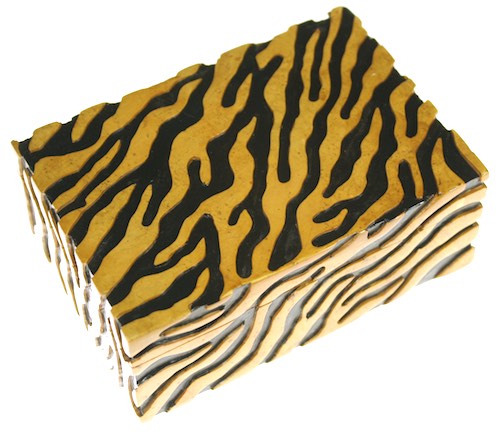 Zebra Motif Soapstone Trinket Decor Box