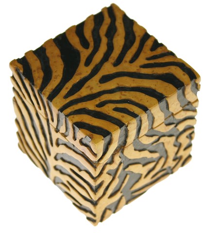 Zebra Motif Soapstone Trinket Decor Box