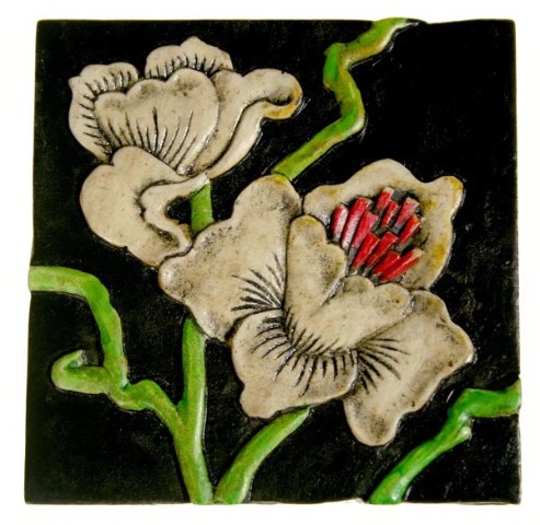 Orchid Design Small Square Soapstone Trinket Decor Box