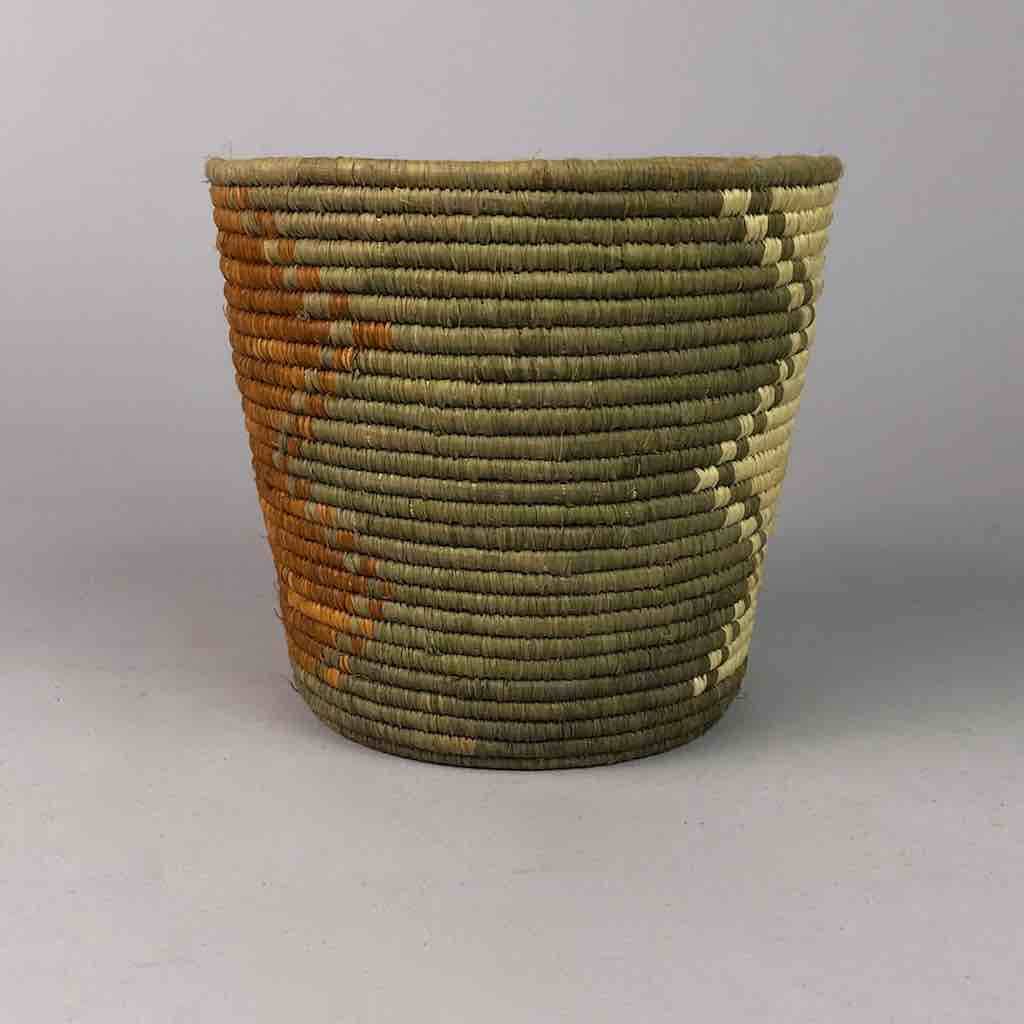 Zigzag design olive small tightest weave Batwa basket