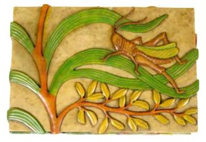 Grasshopper Design Rectangle Soapstone Trinket Decor Box