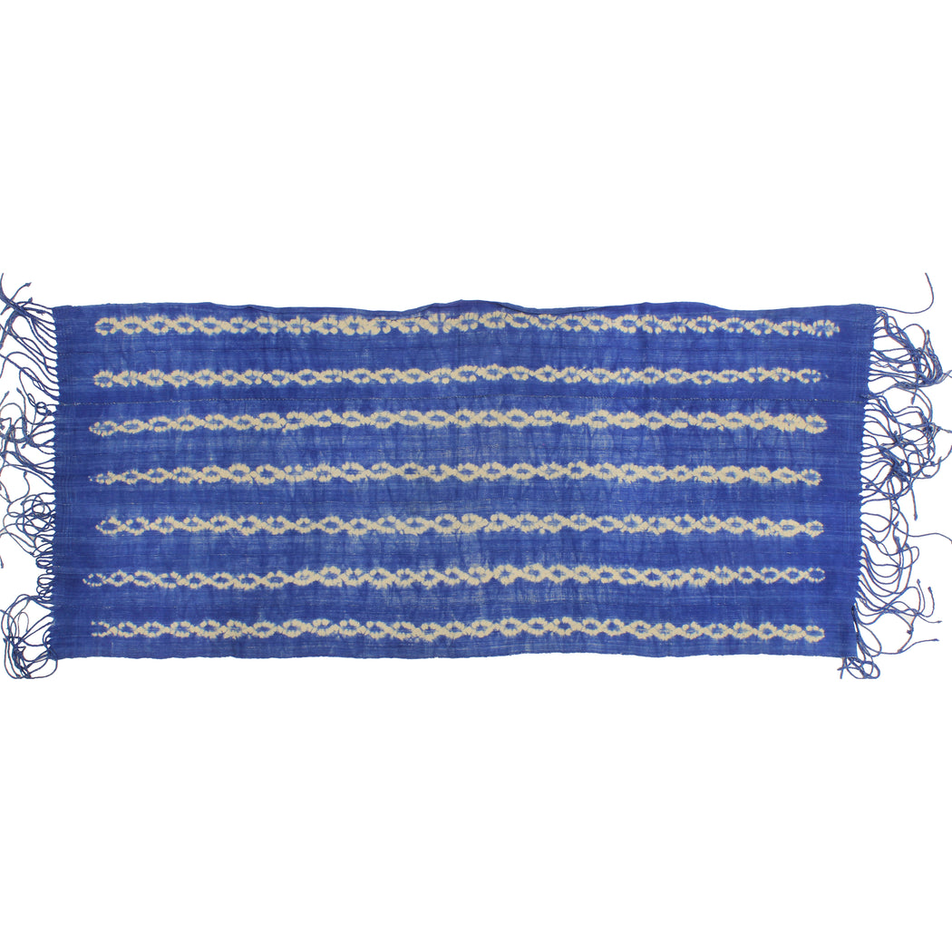 Vintage Mali Indigo Wedding Shawl Textile | 58" x 25" - Niger Bend