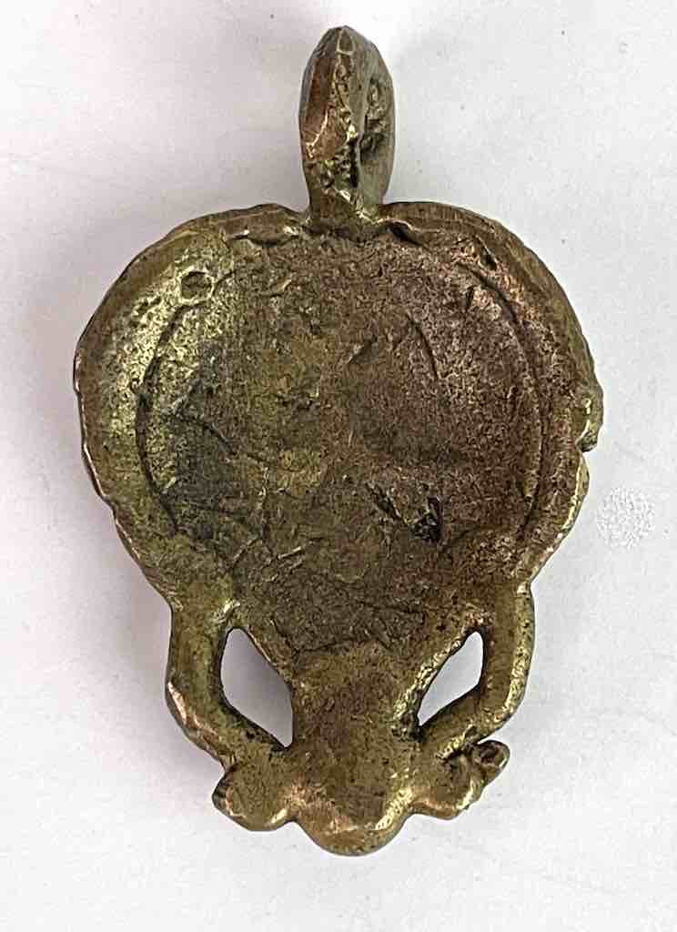 Small African Brass Mask Pendant - Burkina Faso