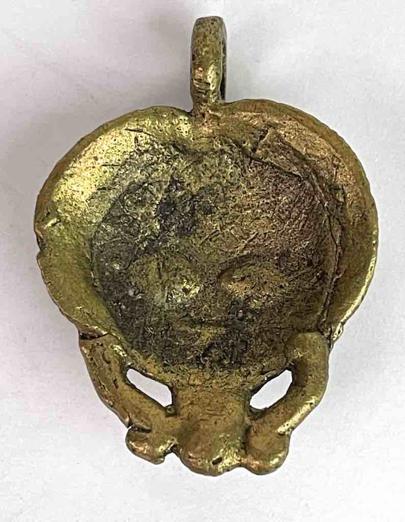 Small African Brass Mask Pendant - Burkina Faso