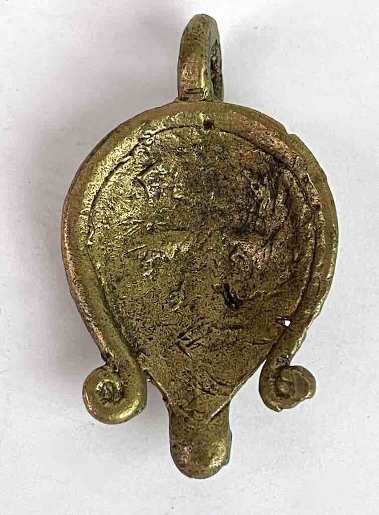 Small African Brass Mask Pendant - Burkina Faso