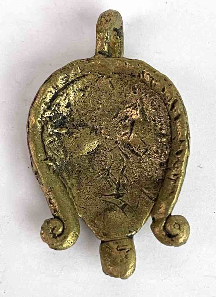 Small African Brass Mask Pendant - Burkina Faso