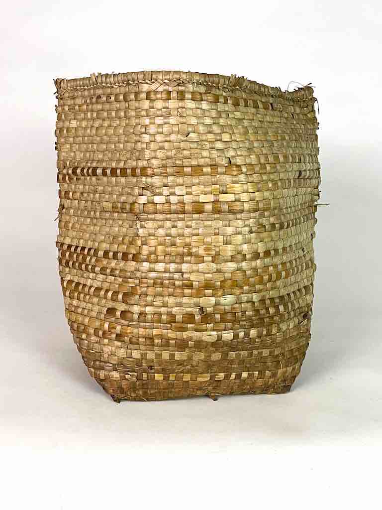 Handwoven Flexible Small Cylindrical Swampgrass Basket