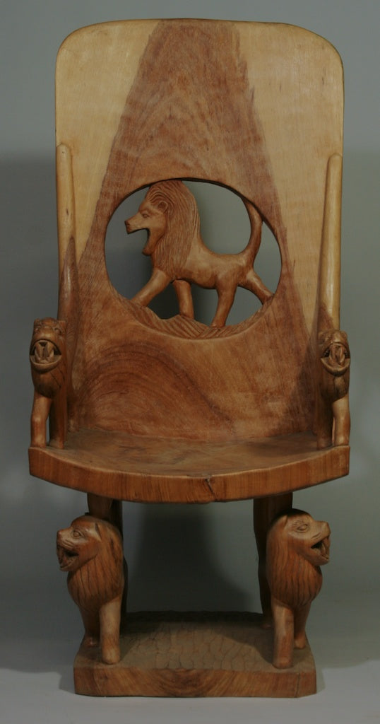 Lion motif chair – tall back