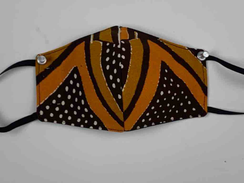 100% Cotton Dutch Wax Print Ghanaian African Mudcloth Face Mask