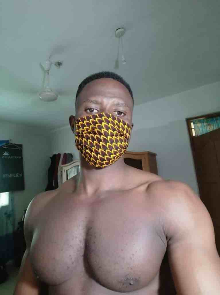100% Cotton Dutch Wax Print Ghanaian African Feathers Face Mask