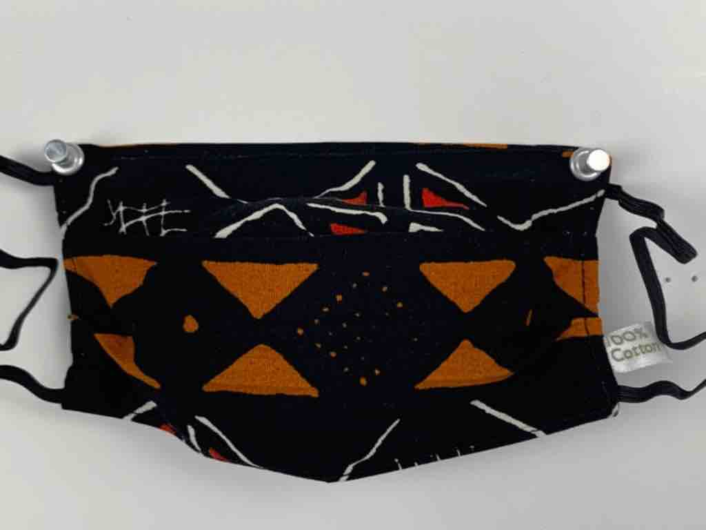 100% Cotton Dutch Wax Print Ghanaian African Mudcloth Face Mask