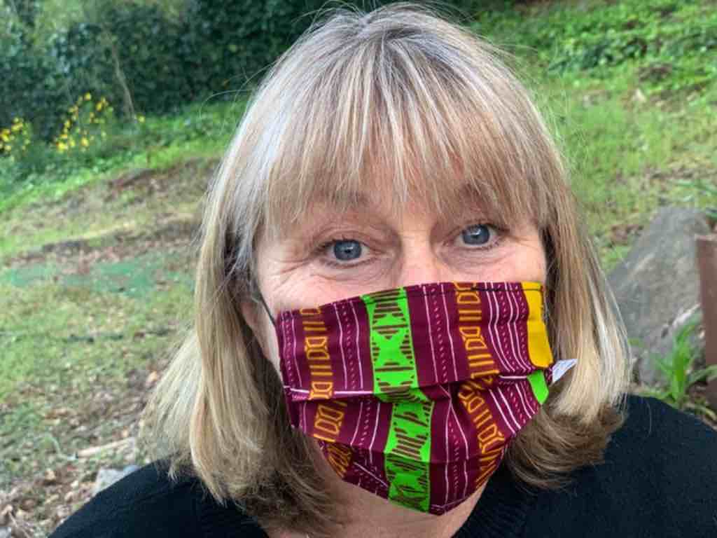 100% Cotton Dutch Wax Print Ghanaian African Red Green Gold Face Mask