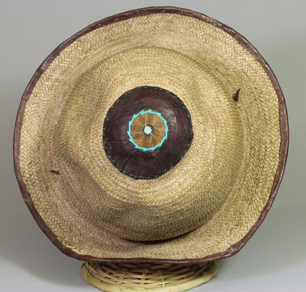 Tall Tuareg Turban Straw Leather Hat