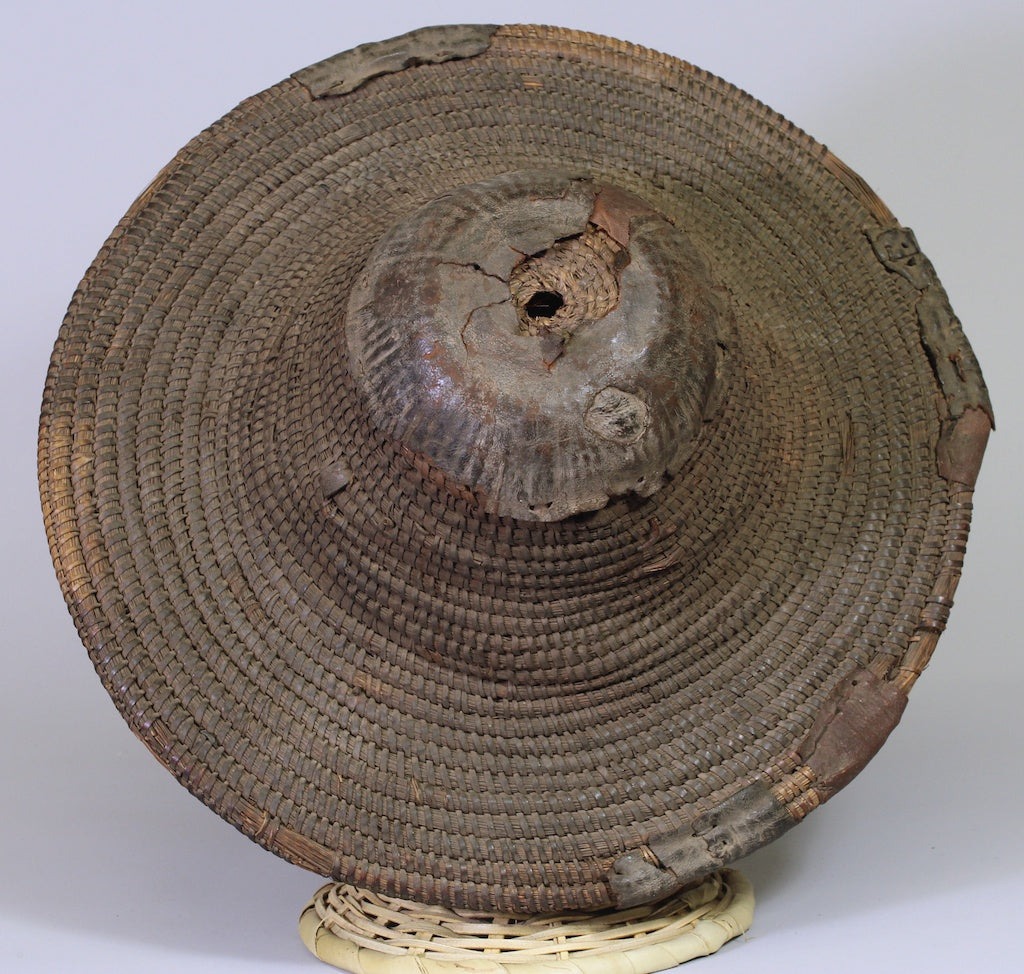 Very Old Vintage Straw Leather African Hat