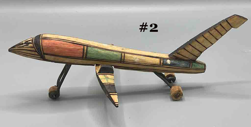 African Painted Wood Toy Airplane - Burkina Faso
