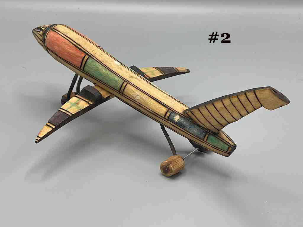 African Painted Wood Toy Airplane - Burkina Faso