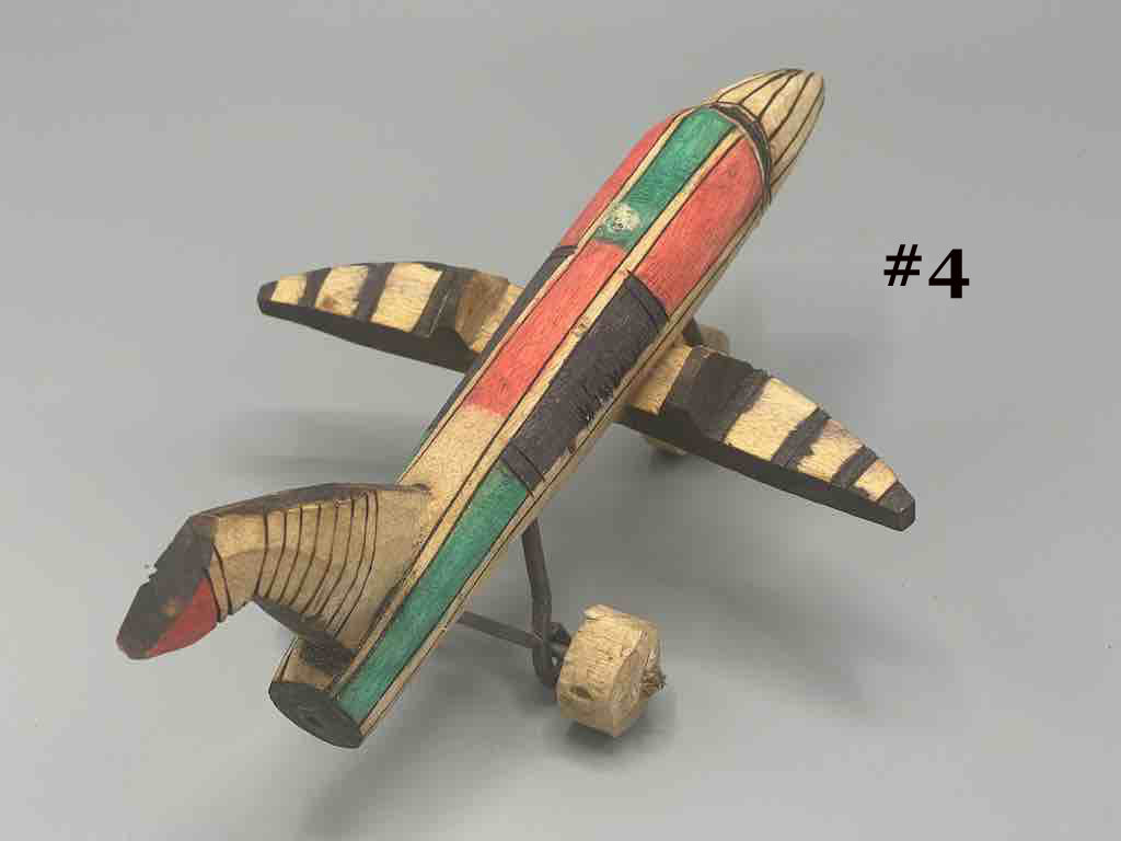 African Painted Wood Toy Airplane - Burkina Faso