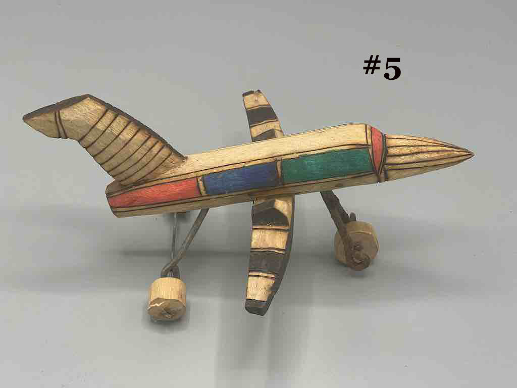 African Painted Wood Toy Airplane - Burkina Faso