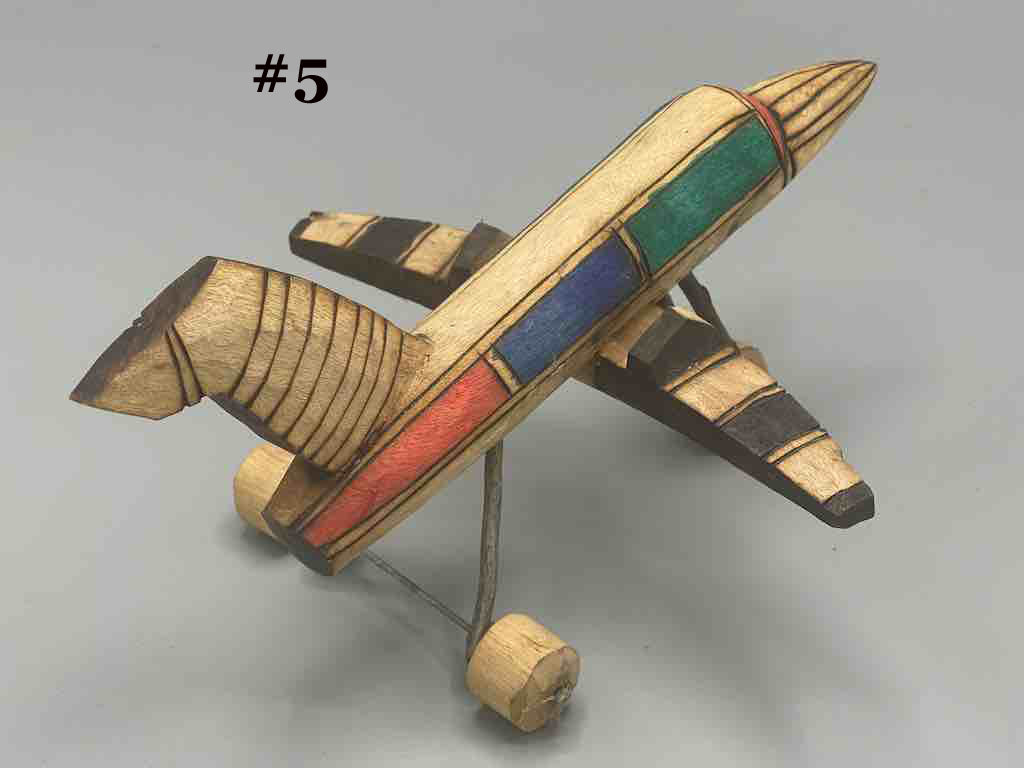 African Painted Wood Toy Airplane - Burkina Faso