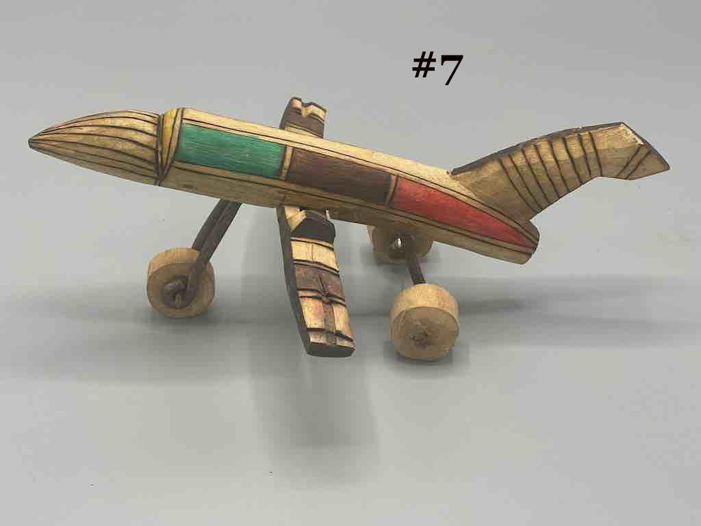 African Painted Wood Toy Airplane - Burkina Faso